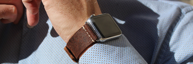 Brown leather strap for men