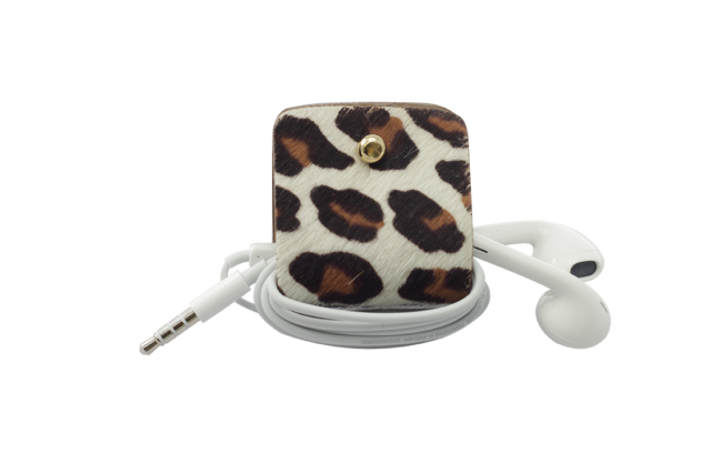 Headphone holder Caramel-Spotty-Up cavallino leather made in Italy