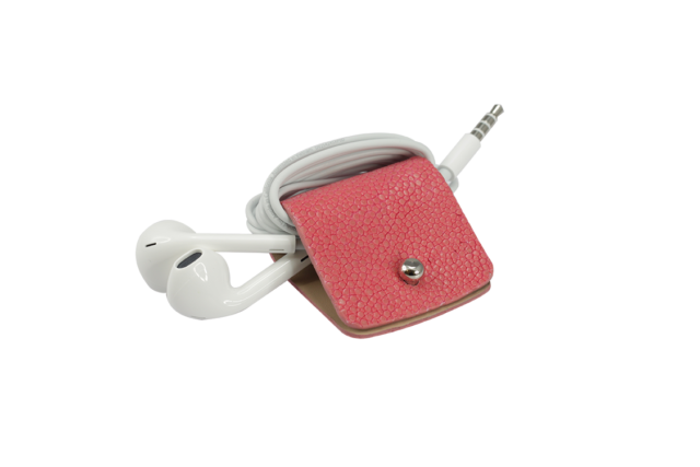 Headphone holder Cashmire-Rose galuchat leather made in Italy