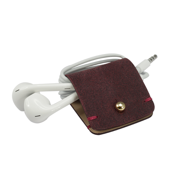 Headphone holder Colonial-Red nappa leather made in Italy