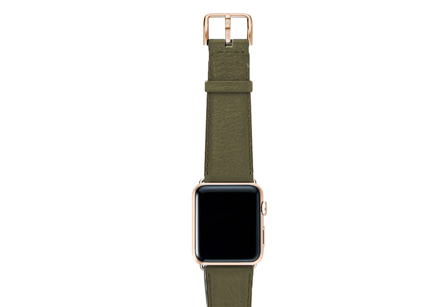 Musk-green-nappa-band-on-top-with-GOLD-SERIES3-adaptors