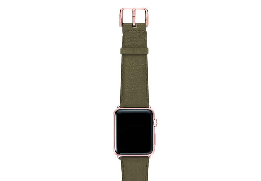 Musk-green-nappa-band-on-top-with-rose-gold-adaptors