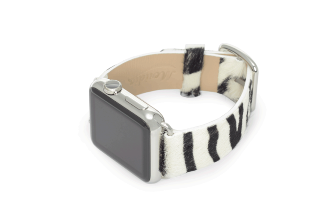 Stripey cavallino leather apple watch band handmade in Italy