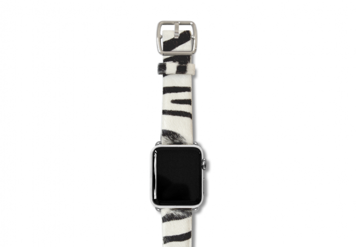 Stripey cavallino apple watch made in Italy silver