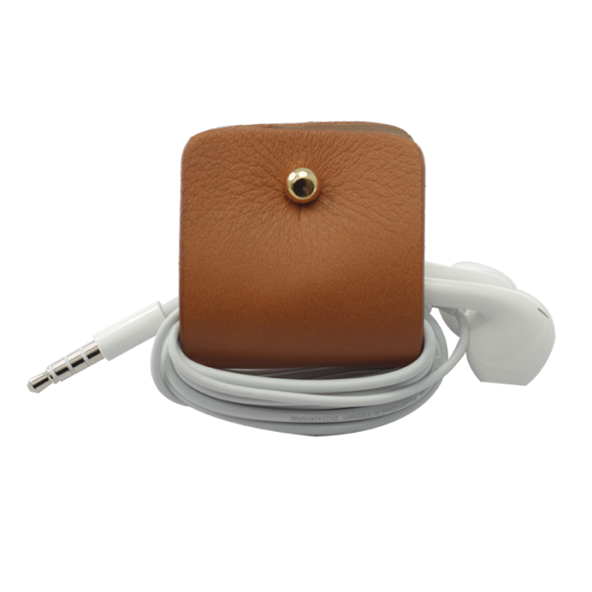 Headphone holder Light-Brown-Up nappa leather made in Italy