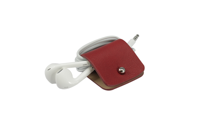 Headphone holder Red-Apple nappa leather made in Italy
