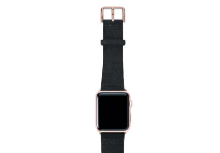 Forest Black dark heritage leather Apple watch band made in Italy | Meridio