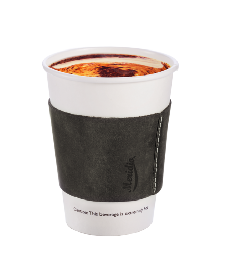 Leather coffee cup sleeve - Reusable cup holder | Meridio Band