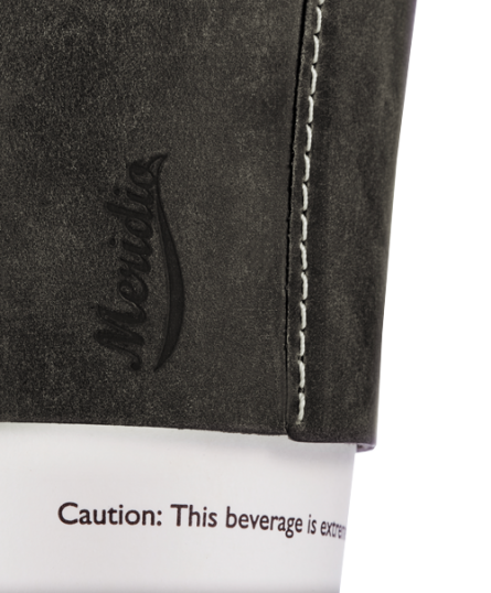 Leather coffee cup sleeve - Reusable cup holder | Meridio Band