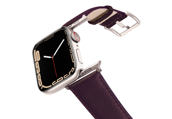 Burgundy-AW-nappa-leather-band-on-air-Galaxy-adapters