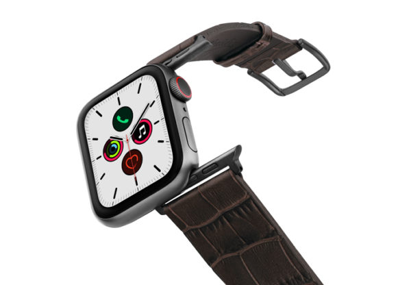 Evening-Shadow-Apple-watch-brown-reptilia-leather-band-on-air-space-grey-adapters