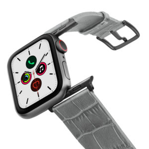 Intercostal-Apple-watch-grey-genuine-leather-band-on-air-space-grey-adapters