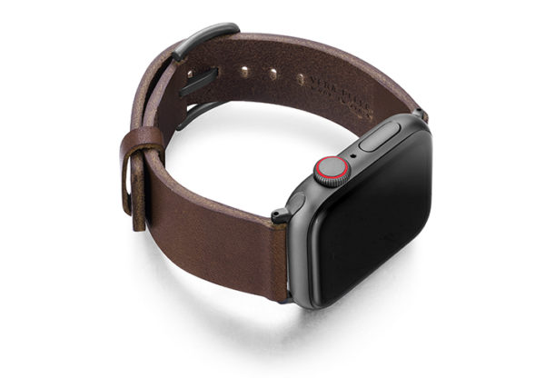 Burnt-AW-full-grain-leather-band-with-space-grey-case-on-right