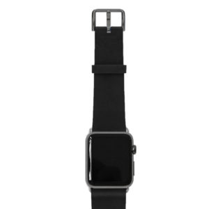 Cassel Apple watch black genuine leather band made in Italy | Meridio