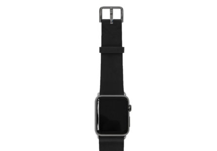 Cassel Apple watch black genuine leather band made in Italy | Meridio