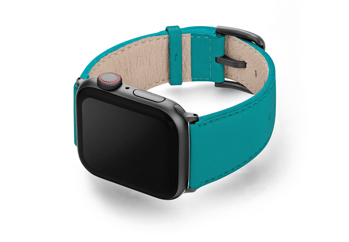 Turquoise-Apple-watch-nappa-band-left-case