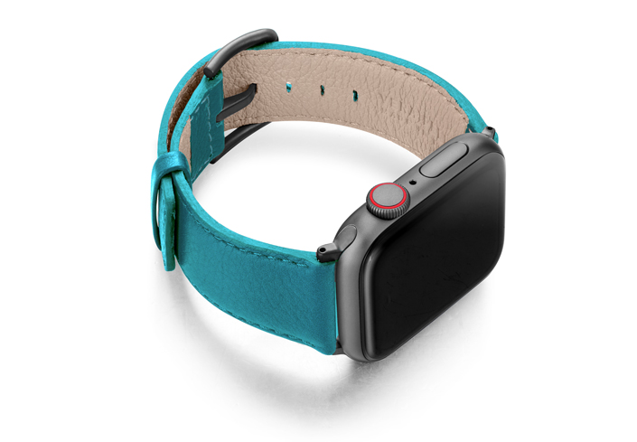 Turquoise-Apple-watch-nappa-band-right-case