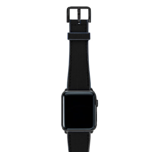 Gloomy-Apple-watch-black-natural-rubber-strap-with-black-steel-case