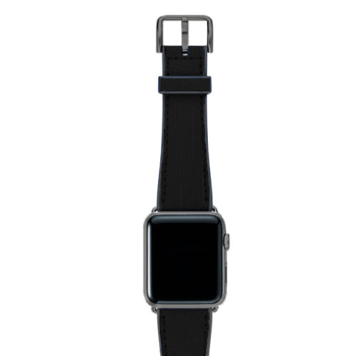 Gloomy-Apple-watch-black-natural-rubber-strap-with-space-grey-case