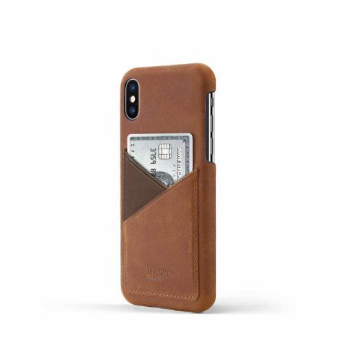 iPhone-X-light-bronw-leather-case-on-side