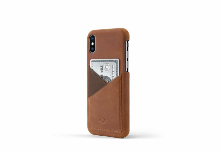 iPhone-X-light-bronw-leather-case-on-side
