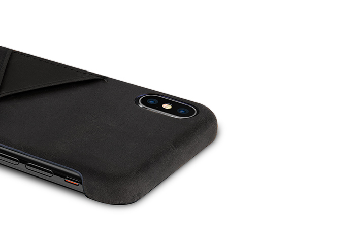 iPhone-X-black-Leather-case-top-side