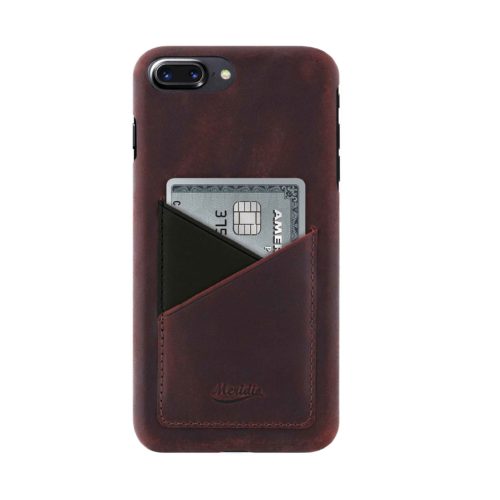 iPhone-8-plus-bordeaux-Leather-case-front-side