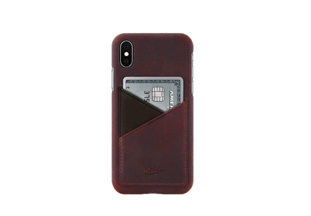 iPhone-X-bordeaux-Leather-case-front-side