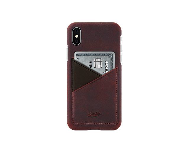 iPhone-X-bordeaux-Leather-case-front-side
