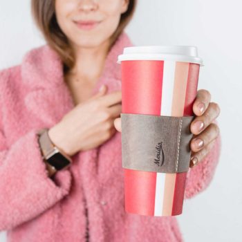 Dried-herb-and-its-cup-sleevers-for-her-with-pink-coat