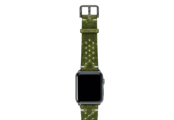 Hope-AW-green-calf-leather-band-with-holes-with-case-space-grey