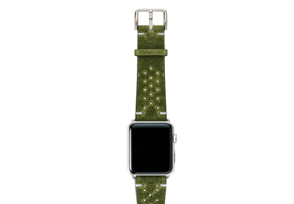 Hope-AW-green-calf-leather-band-with-holes-with-case-stainless-steel