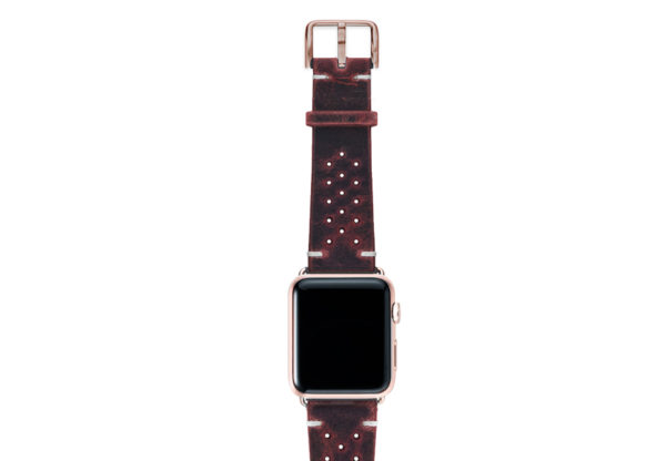 Promise-AW-red-calf-leather-band-with-holes-and-case-alum-gold-series4