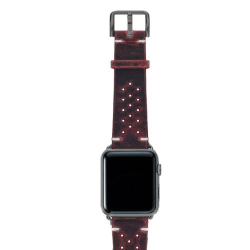 Promise-AW-red-calf-leather-band-with-holes-and-case-space-grey