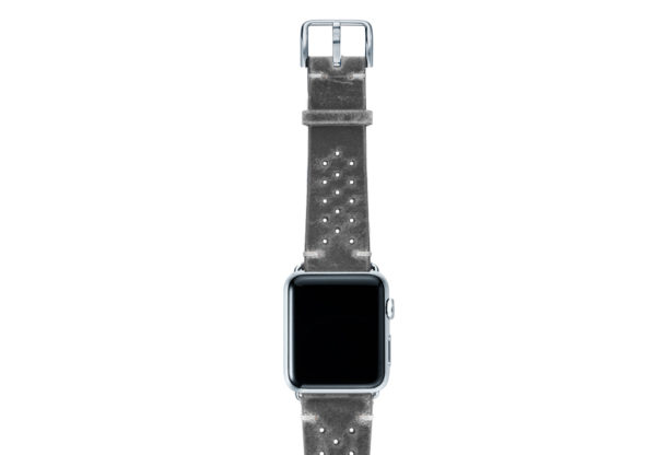 Stronger-AW-grey-calf-leather-band-with-holes-and-case-silver