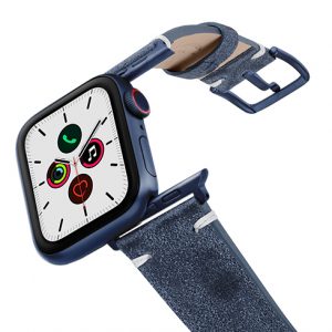 Moon-Sky-AW-ancient-leather-band-on-air-with-blue-adapters
