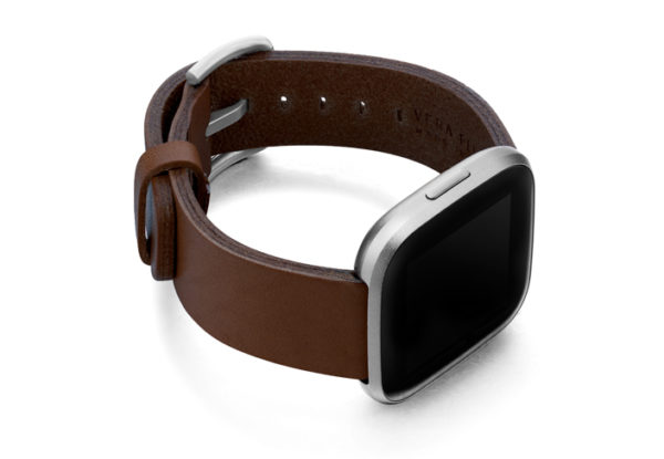 Burnt-Fitbit-brown-full-grain-leather-band-with-case-on-right