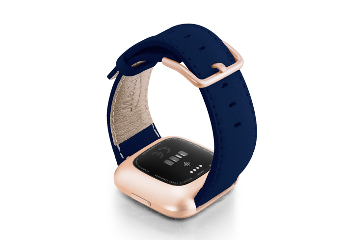 Mediterranean-Blue-Fitbit-nappa-band-with-rose-aluminium-case
