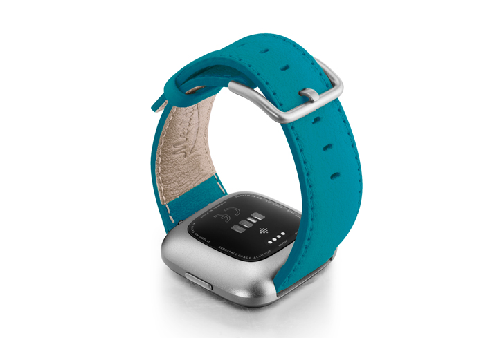 Turquoise-Fitbit-nappa-leather-band-with-back-case
