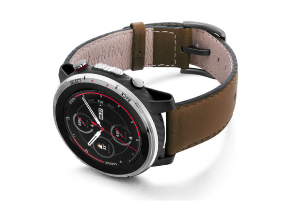Amazfit-Stratos-chestnut-brown-nappa-leather-band-with-display-on-left