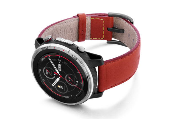 Amazfit-Stratos-coral-nappa-leather-band-with-display-on-left