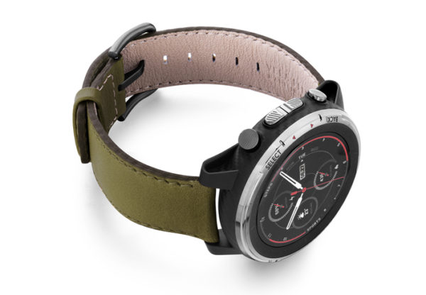 Amazfit-Stratos-musk-green-nappa-leather-band-with-display-on-right