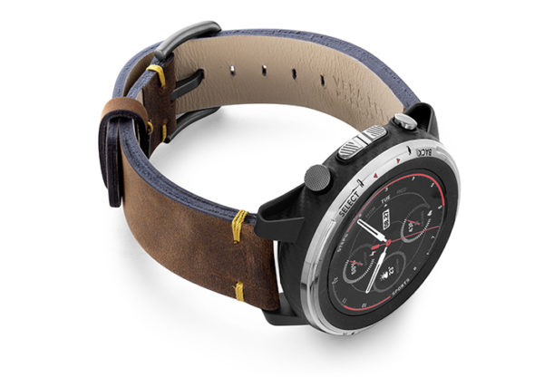 Amazfit-stratos-old-brown-vintage-band-with-diaplay-on-right