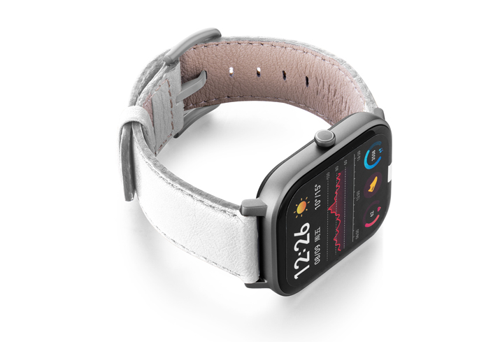 Amazfit-GTS-bianco-leather-band-with-display-on-right