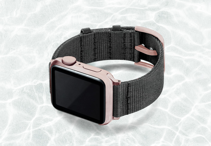 AW-grey-tide-recycled-by-ocean-band-40mm-case-on-left-with-aluminium-rose-gold-adaptors