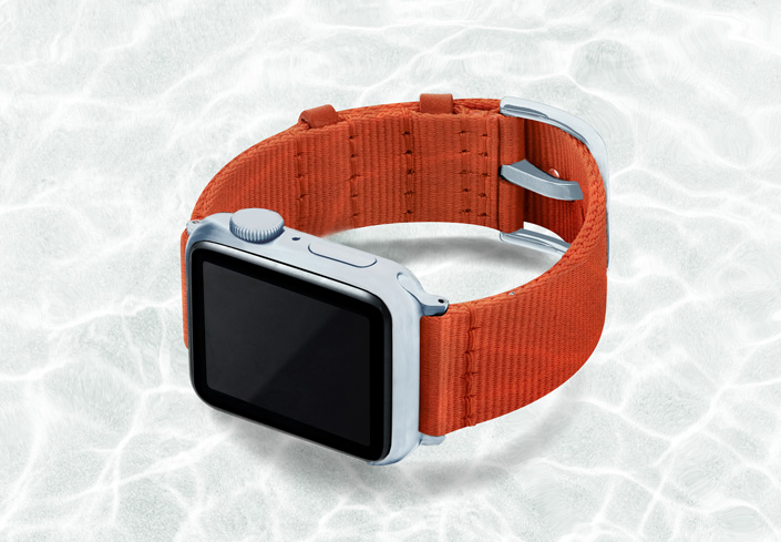 AW-orange-tide-recycled-by-ocean-band-40mm-case-on-left-aluminium-silver
