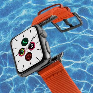 Apple-watch-orange-tide-band-recycled-ocean-plastic-40mm-flyiing-view