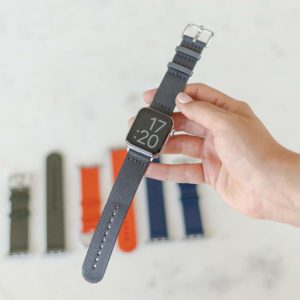 Apple-watch-grey-tide-band-recycled-ocean-plastic-with-all-bands-in-background