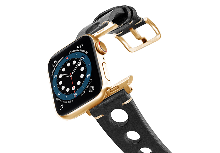 Black-AW-urban-leather-band-on-air-stainless-gold-adapters
