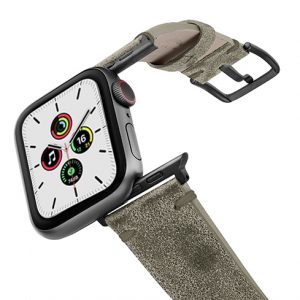 Ancient-green-leather-band-with-space-grey-adapters